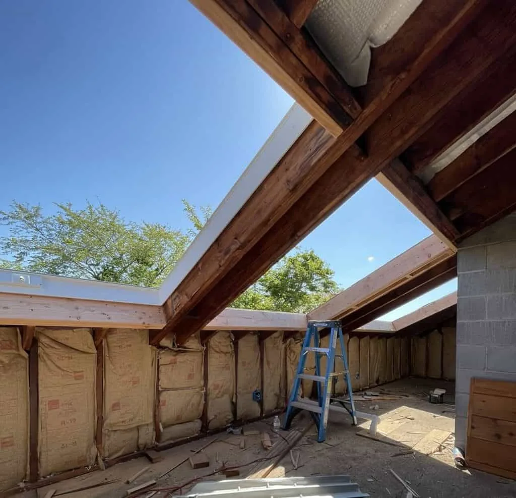 suffolk county mounted skylight being installed